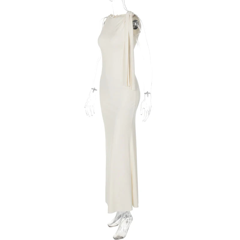 Women's  Solid O Neck Sleeveless Patchwork Dress™  Bodycon Maxi Prom Summer Dress