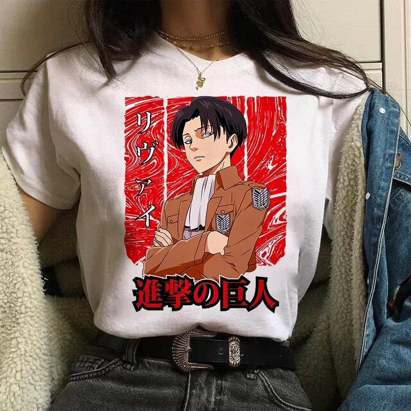 Women's T shirt™ Levi Ackerman Attack On Titan Anime Comics Japanese Graphic Cartoon Streetwear Tops