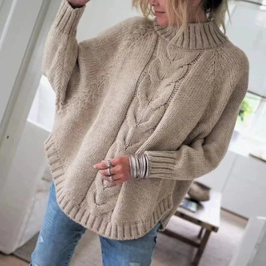 Women's Vintage Inspired Sweater™ Loose Fit High Neck Pullover