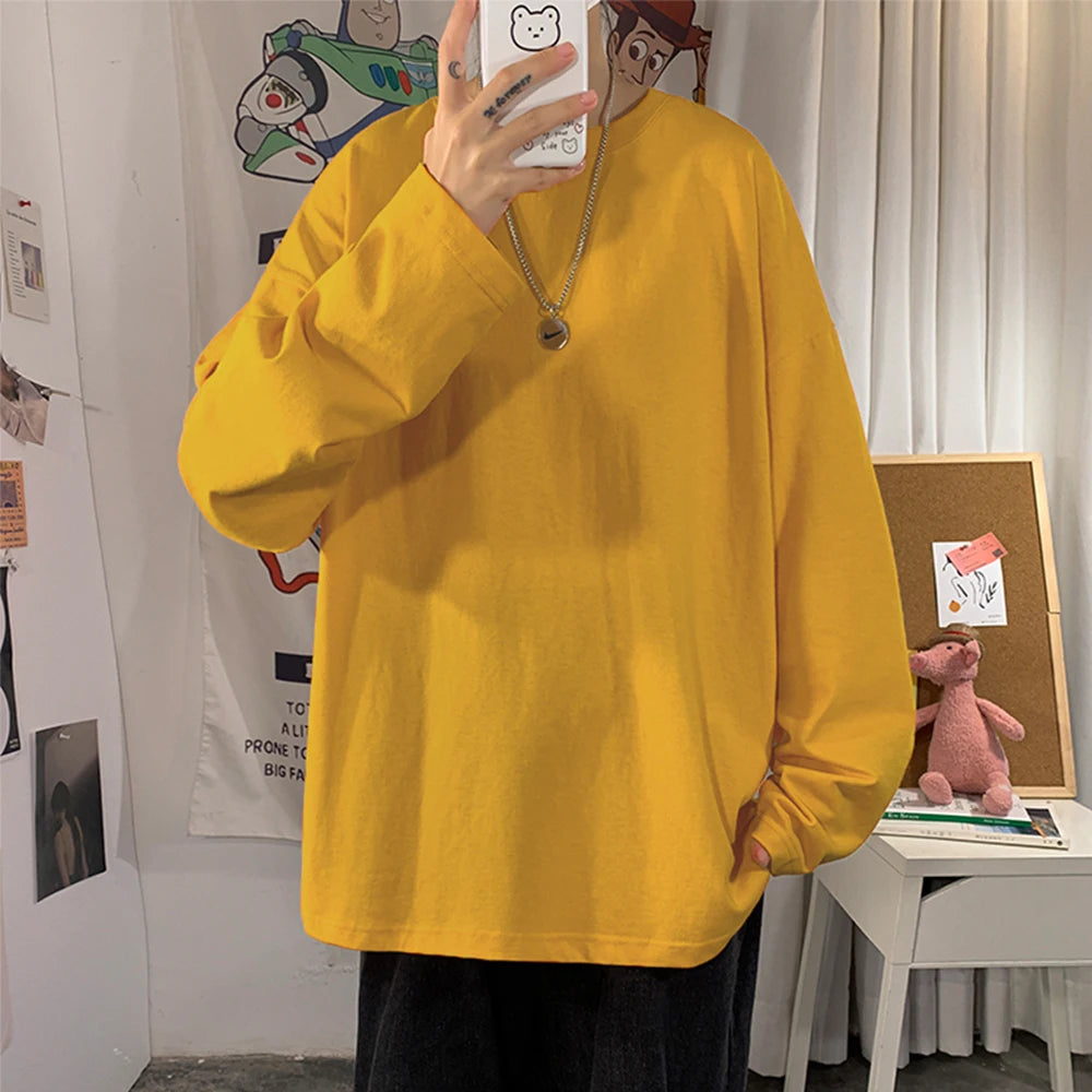 Men's T-shirt™ Cotton Oversize Long sleeves t shirt