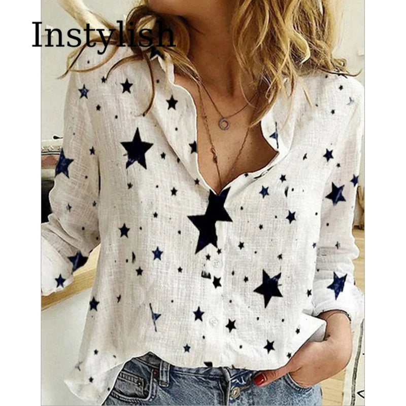 Women's Elegant Cotton Linen Shirts™ Casual Solid Button Lapel Long Sleeve Loose Shirts