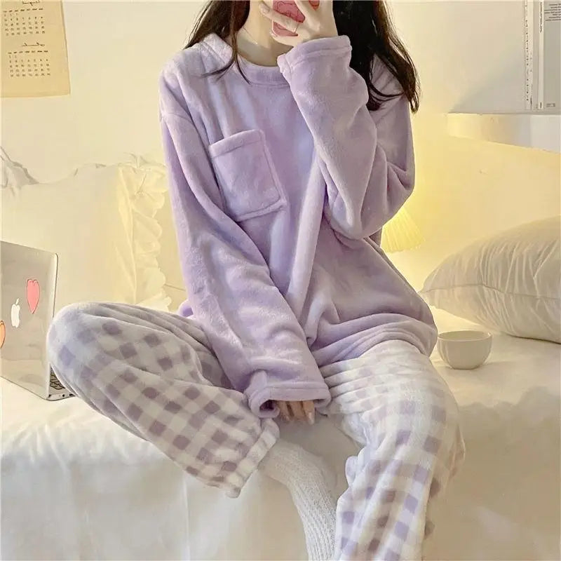 Women's Fleece Pajamas Set™ Winter Thick Warm Suit Set