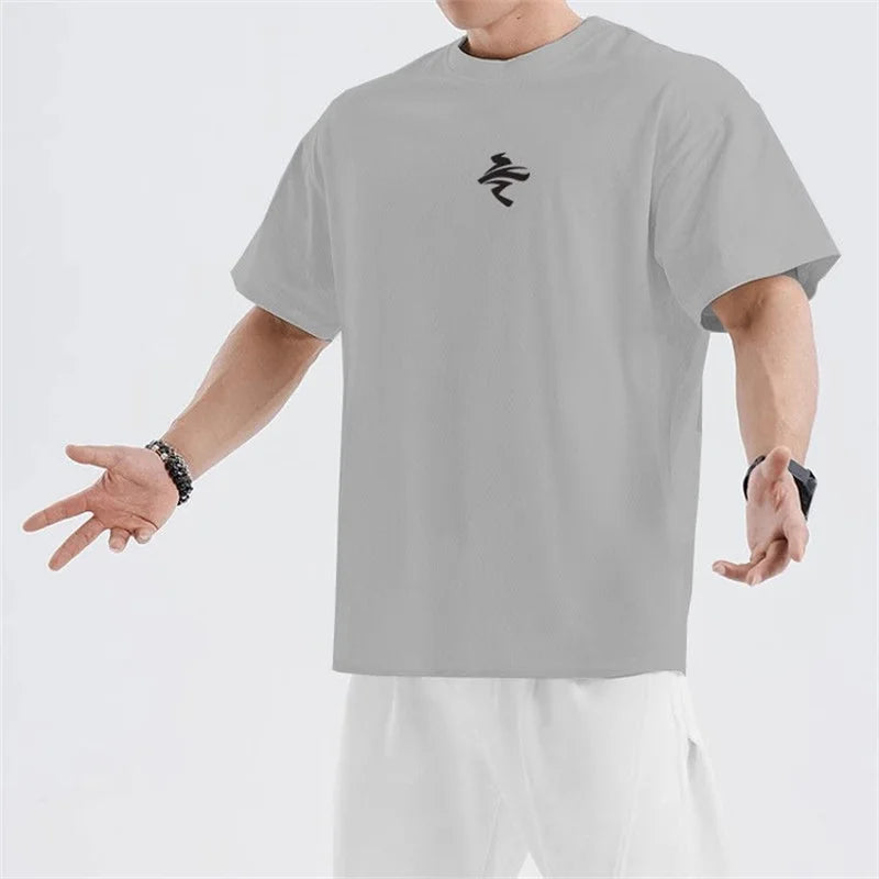 Men's Loose Oversized T-shirt™ Short Sleeves Training Mesh T-shirt