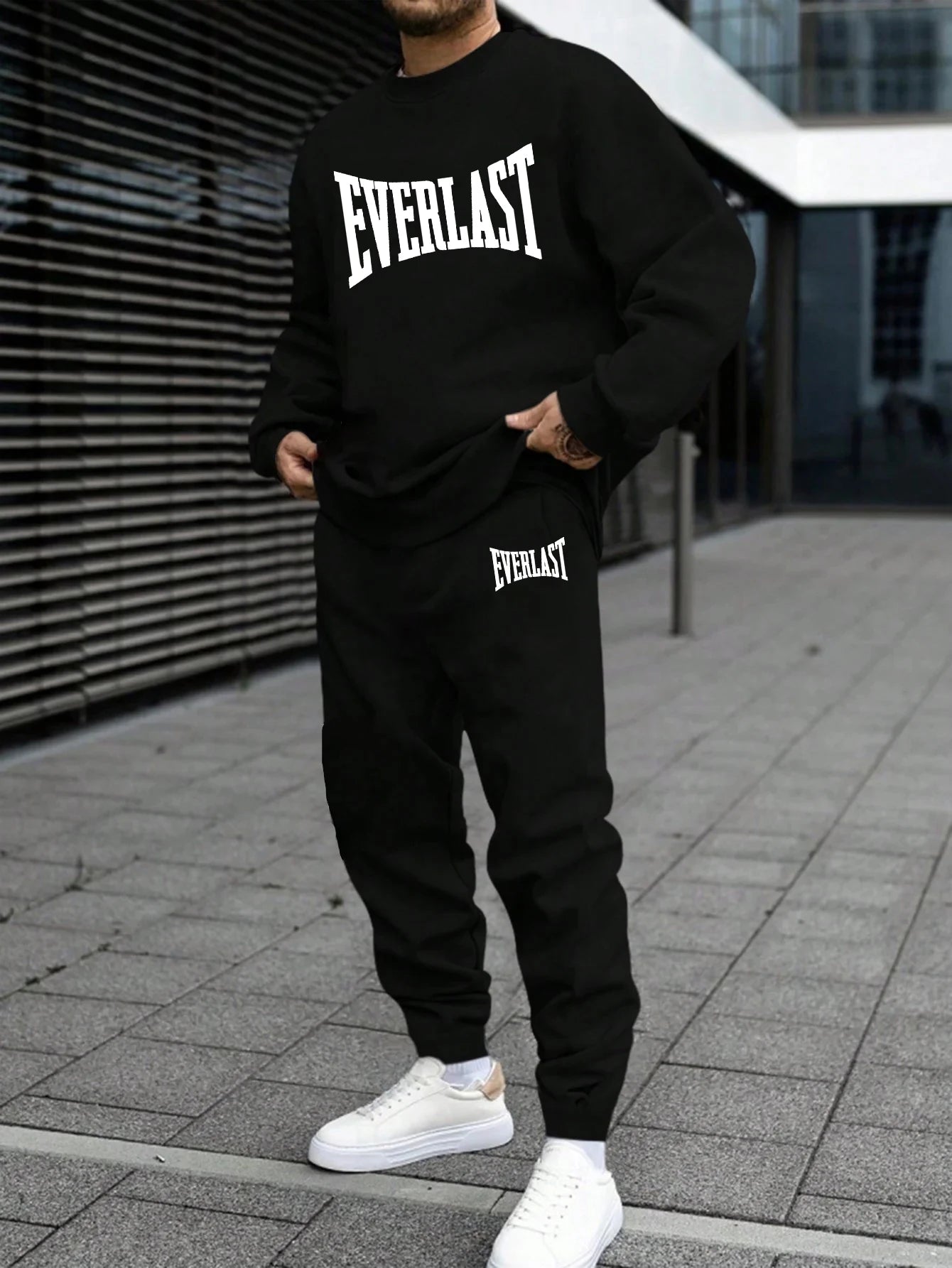 Men's Tracksuit™ Print Sweatshirt and Sweatpants Sportswear Clothing