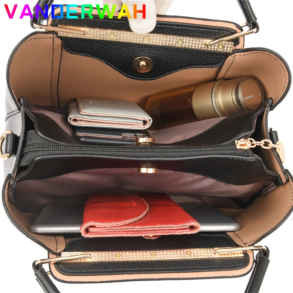 Women's Leather Luxury Handbags™ Ladies Shoulder Crossbody Sac & Messenger Tote Handbag