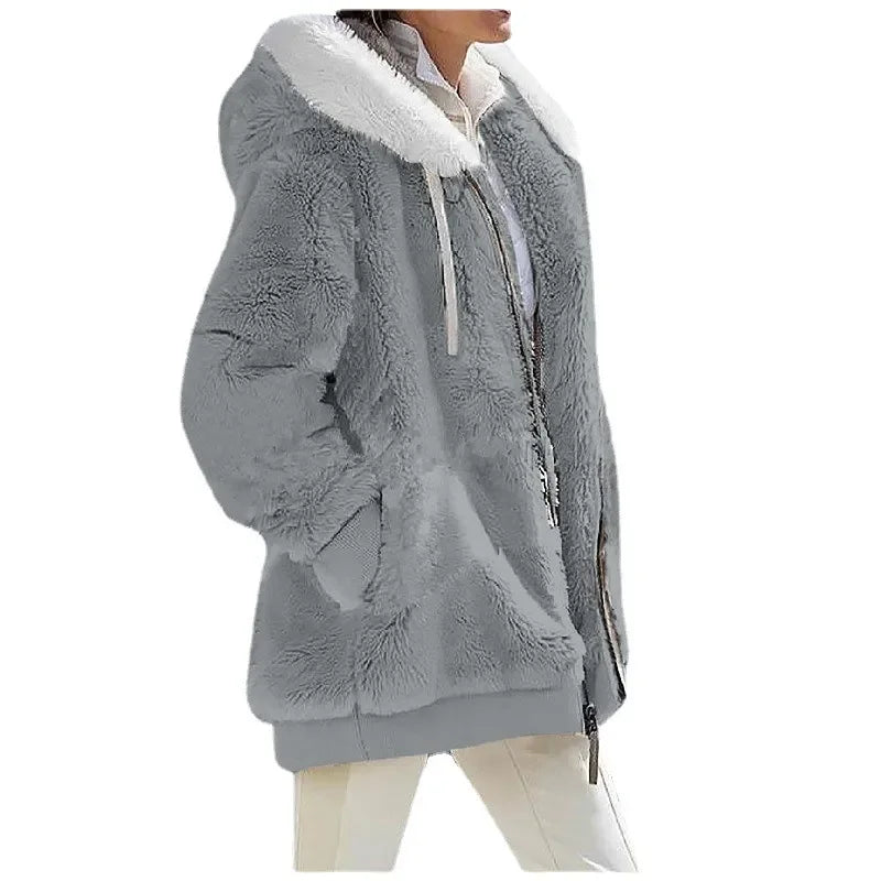 Autumn Winter Fashion Women's Coat™ Casual Hooded Cashmere Fleece Jacket