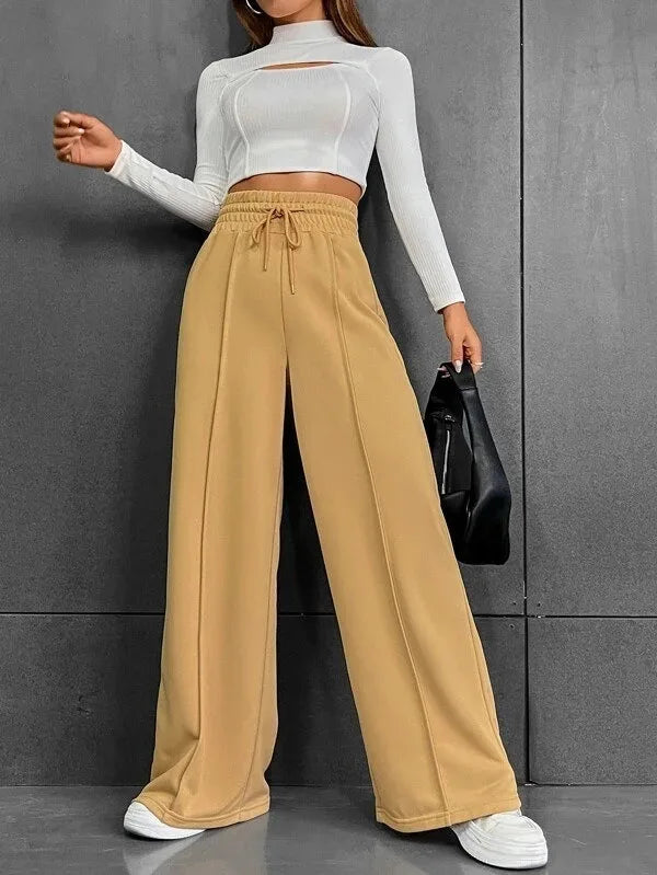 Women's straight tube loose pants™ wide leg pants casual pants