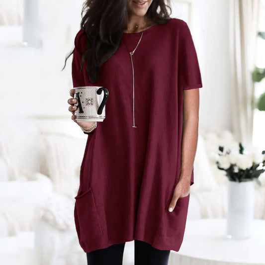 Women's Pullover™ Short Sleeve Casual Pocket T-shirt Tops
