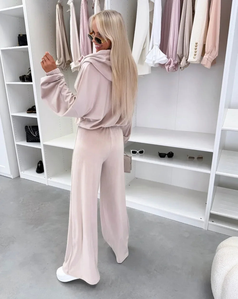 Women's  Casual Outfit™ Zipper Hooded Cardigan + Wide Leg Pants Two Piece Set