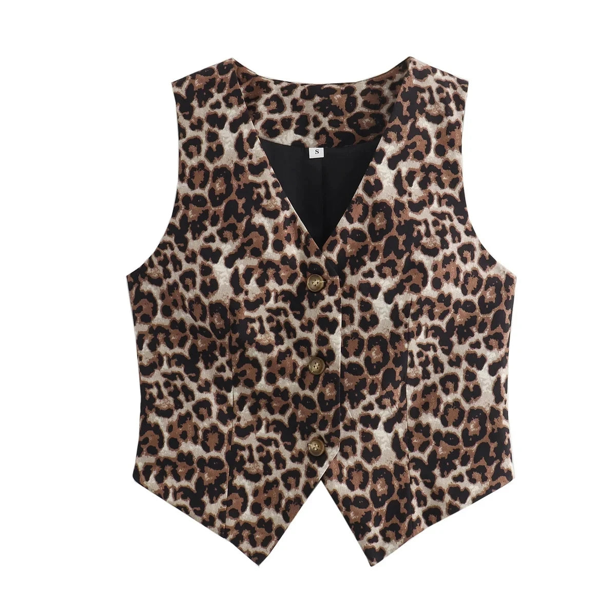 Women's  Leopard Summer Jacket™ V-Neck Single-breasted Cropped Sleeveless Jacket