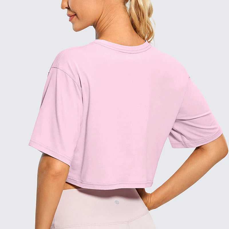 Women's Harajuku Y2K Crop Tops™ Casual  Short Loose Solid Color Tee Shirt