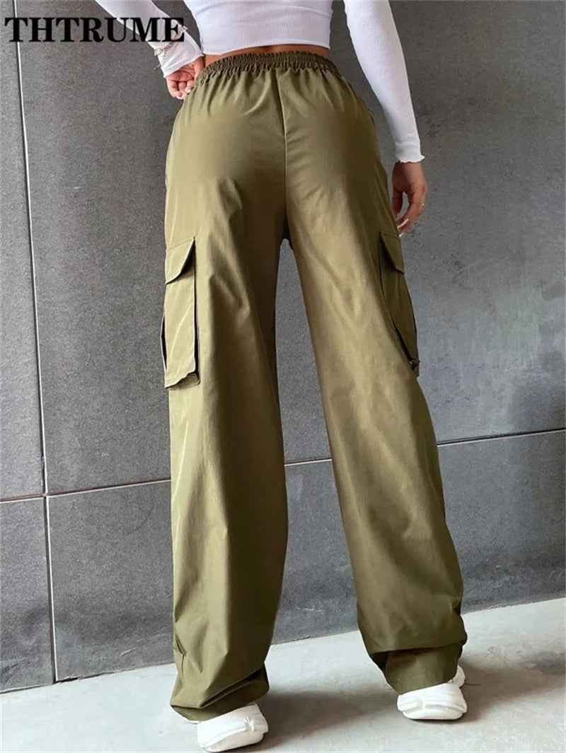 Women's Vintage Cargo Pants™ High Waist Baggy Straight Trousers