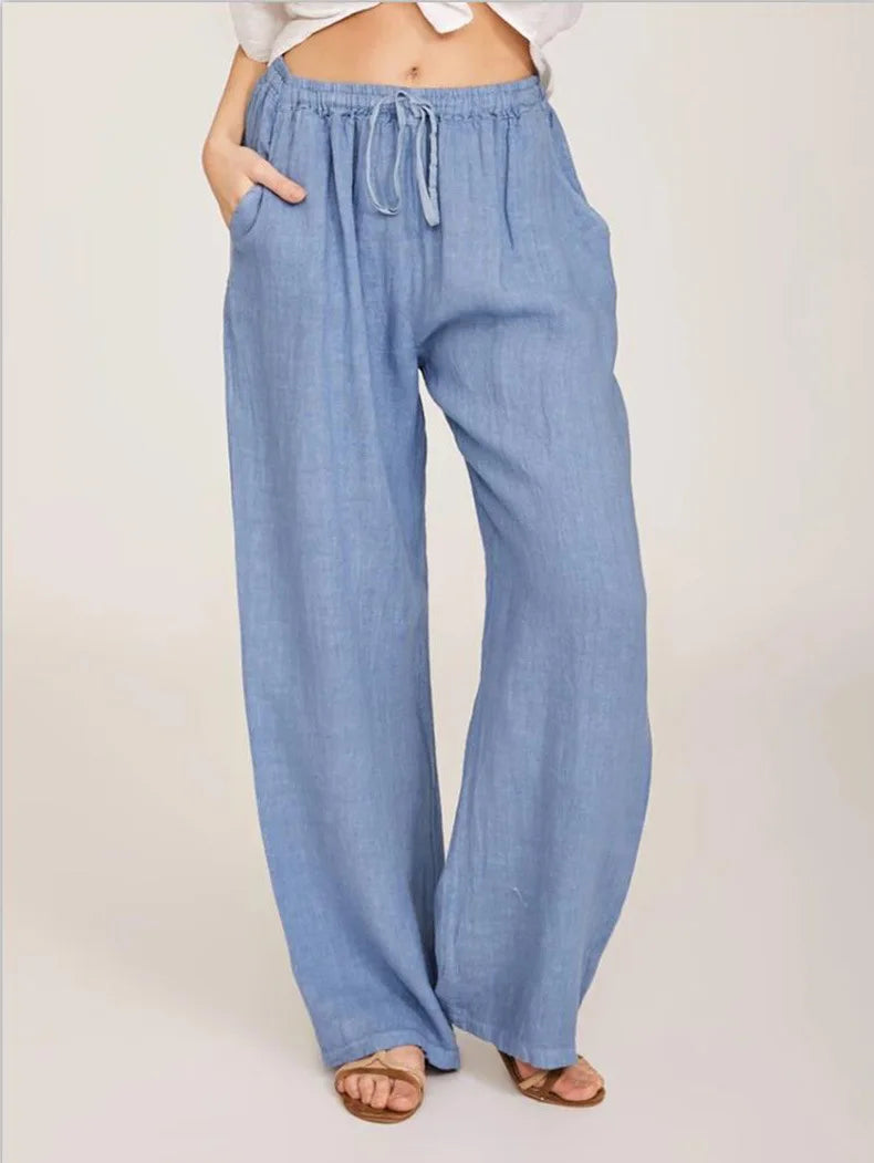 Women's Pants™ Large Loose Cotton Hemp Casual Pants