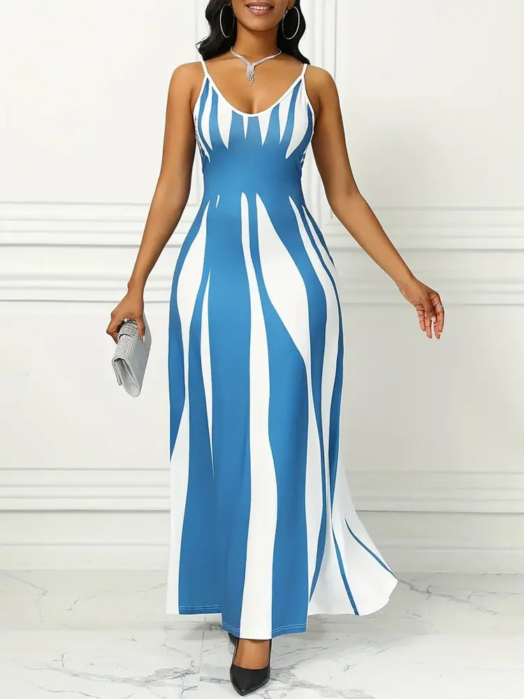 Women's Casual Sleeveless Spaghetti Strap Dress™  Abstract Print Maxi Dress