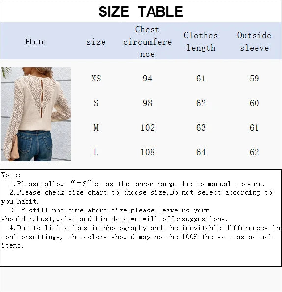 Women's T-Shirt™ Solid Color Design Sense Lace Stitching Long Sleeve Round Neck Casual T-shirt