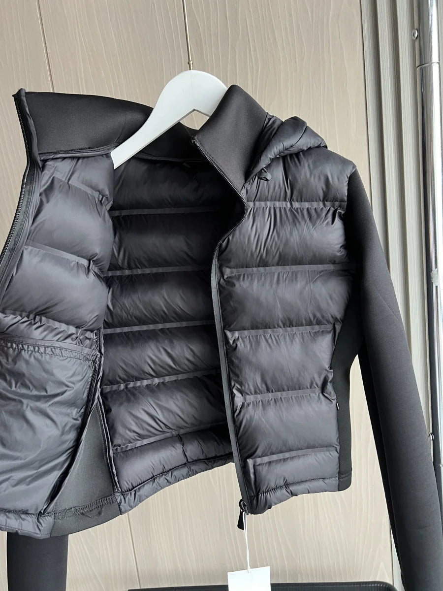 Women's Lightweight Jacket™ TRAF Warm Down Long Sleeves Zippered Hooded Coat