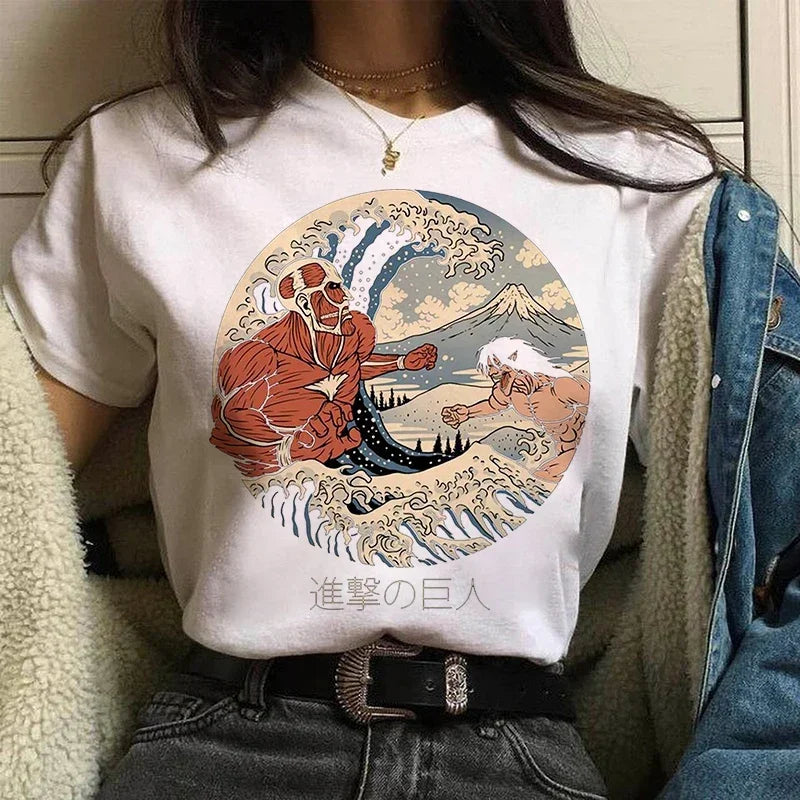 Women's T shirt™ Levi Ackerman Attack On Titan Anime Comics Japanese Graphic Cartoon Streetwear Tops