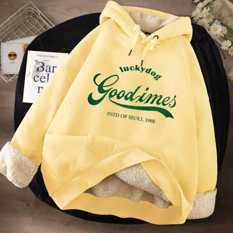 Women's Lamb Wool Pullovers™ Velvet Cartoon Hoodies