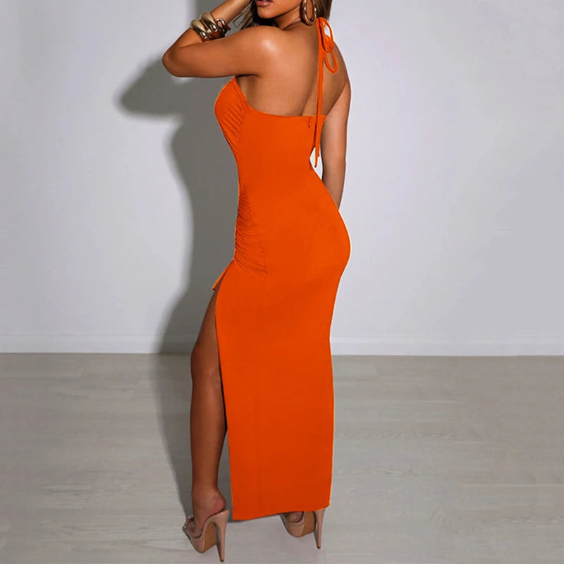 Women's Backless Hollow Out Summer Dress™ Sleeveless Lace-up Halter Bodycon Elegant Split Dress