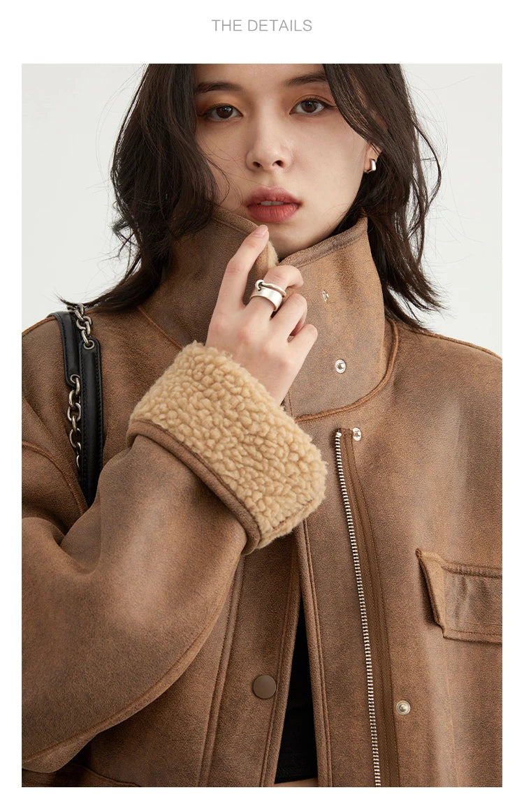 Women's Jackets™ CHIC VEN Thick Warm Solid Suede Reversible Outer Loose Coat