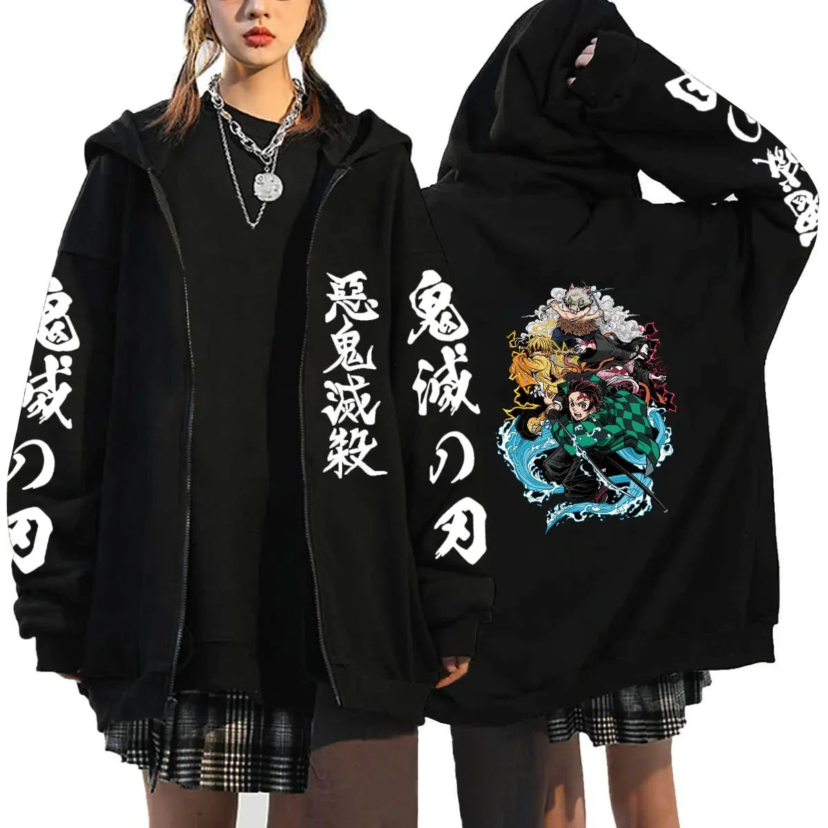 Women's Demon Slayer Zipper Hoodies™ Anime Oversized Full Zip Hoody