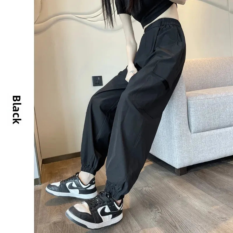 Women's Thin High Waist Cargo Pants™ Long Drapey Quick Dry Trousers