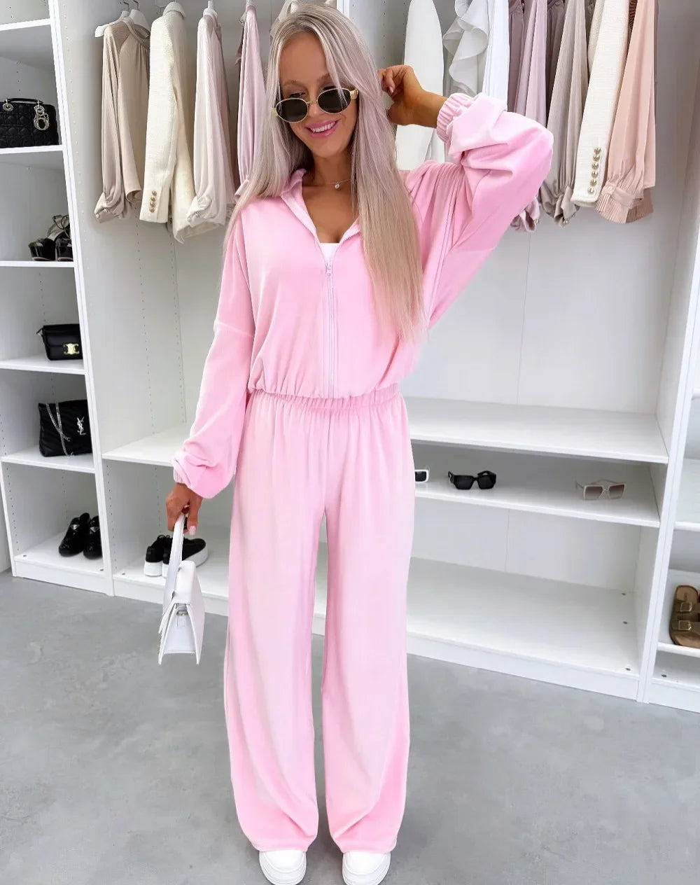 Women's  Casual Outfit™ Zipper Hooded Cardigan + Wide Leg Pants Two Piece Set