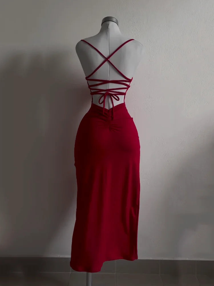 Women' Summer Sheath Dress™ Halter Strap Bag Hip Dress