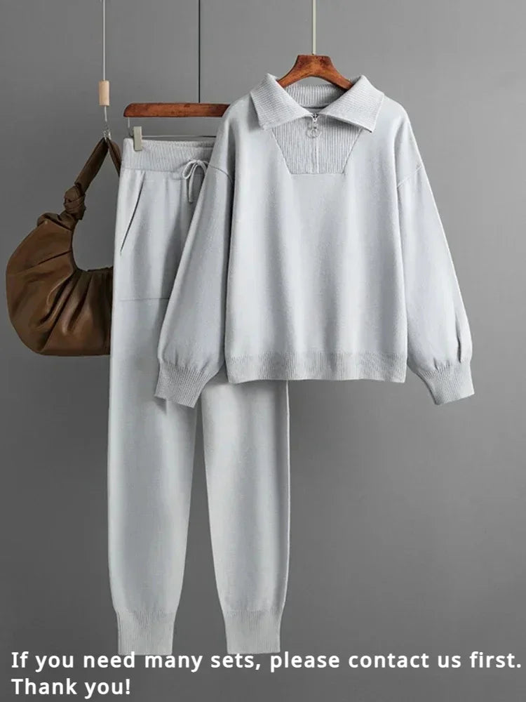 Women's Knitted Suit™ 2 Piece Sets Outfit Trouser Oversized Casual Sweaters Jogging Knitwear Tracksuit