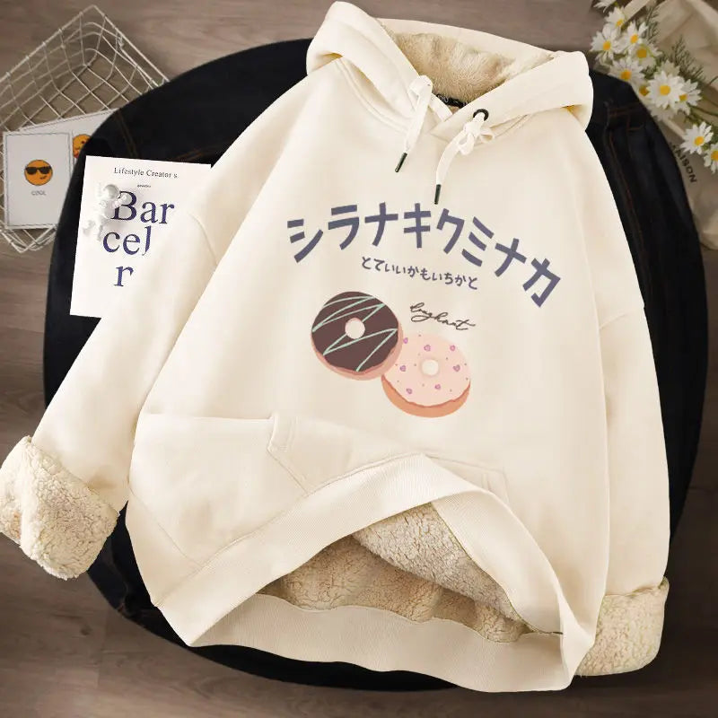 Women's Lamb Wool Pullovers™ Velvet Cartoon Hoodies