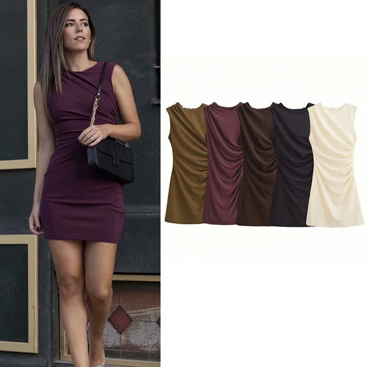 Women Dresses™ Fashion Tight Ruched Mini Dress