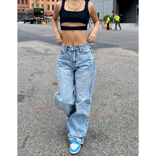 Women's Jeans™ Y2K Aesthetic Mid Waist Baggy Loose Denim Pants