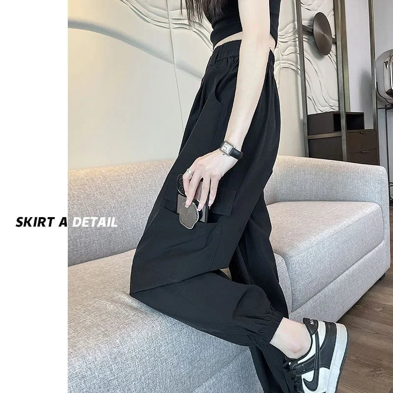 Women's Thin High Waist Cargo Pants™ Long Drapey Quick Dry Trousers