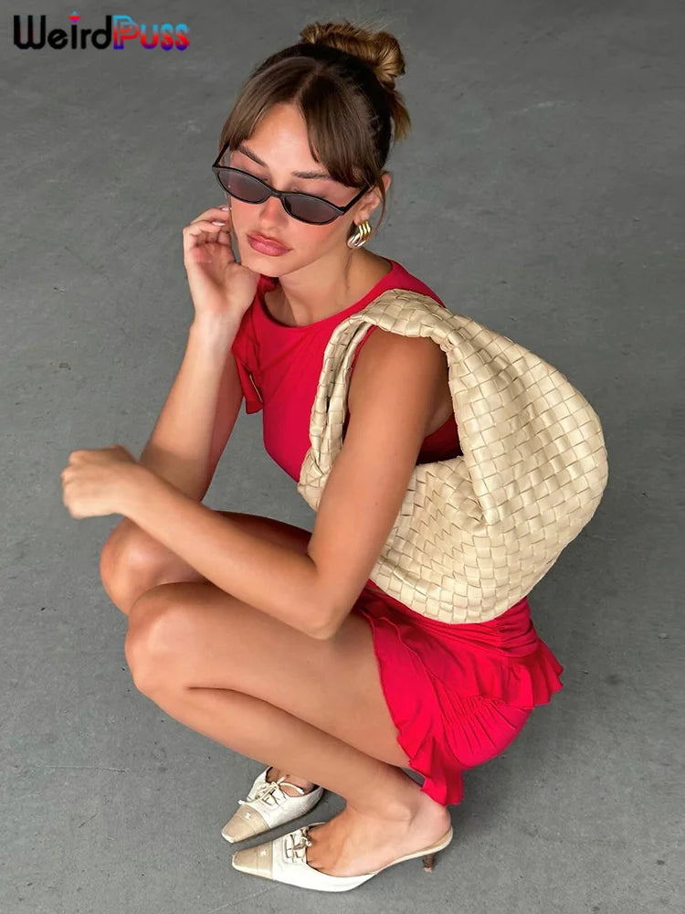 Women's Mini Skirt & Shirt™  Bandage Slim Tank & Skirt  Festival Outfit