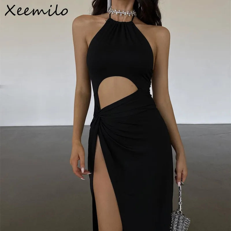 Women's WhereMery Summer Backless Lace Up Long Dress™ Elegant Waist Hollow Out High Split Dresses