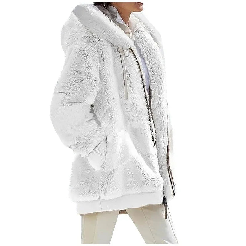 Autumn Winter Fashion Women's Coat™ Casual Hooded Cashmere Fleece Jacket