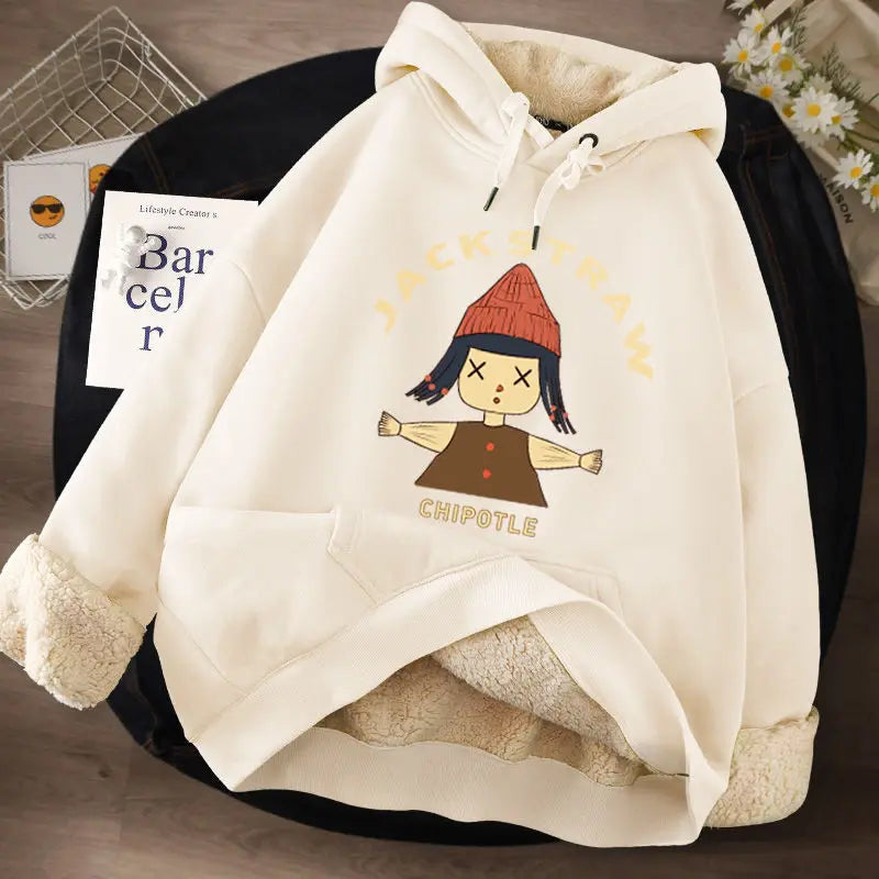 Women's Lamb Wool Pullovers™ Velvet Cartoon Hoodies