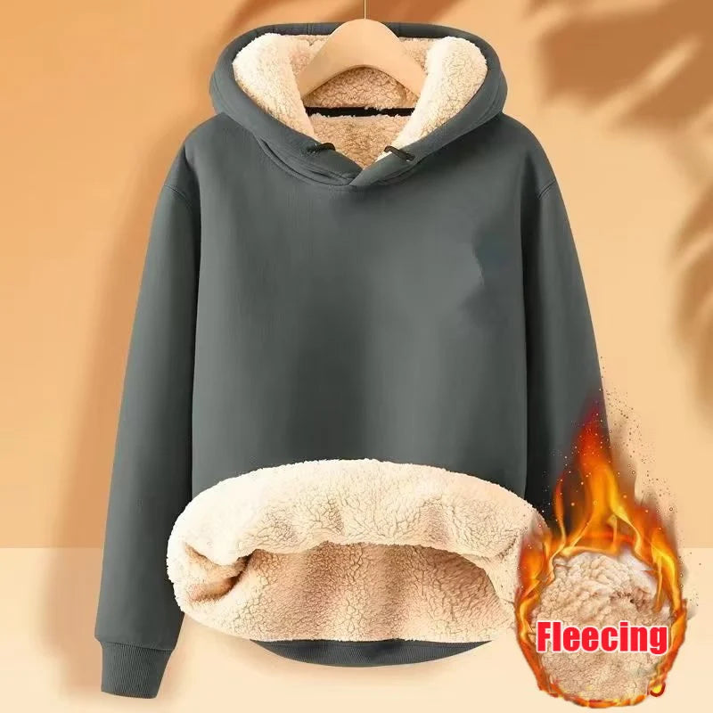 Women Fleece Sweatshirt™ Thickened Lamb Plush Hooded Pullover