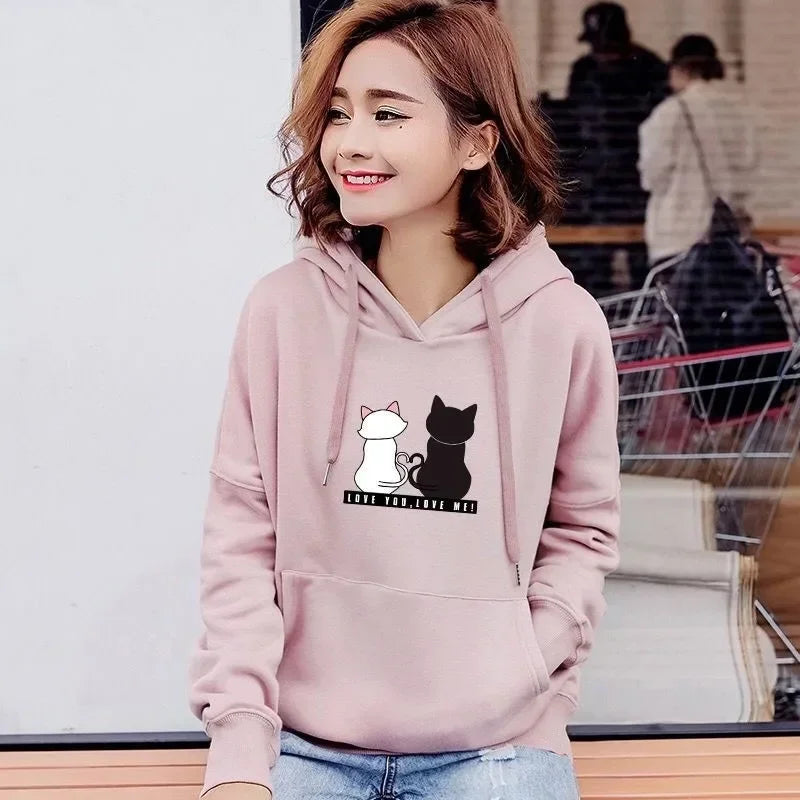 Women's Hoodies™ Autumn Spring Long Sleeve Harajuku Cat Print Sweatshirts