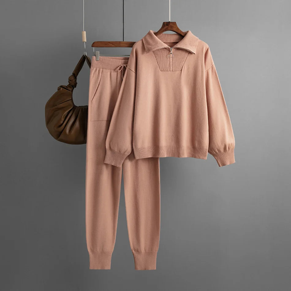 Women's Knitted Suit™ 2 Piece Sets Outfit Trouser Oversized Casual Sweaters Jogging Knitwear Tracksuit