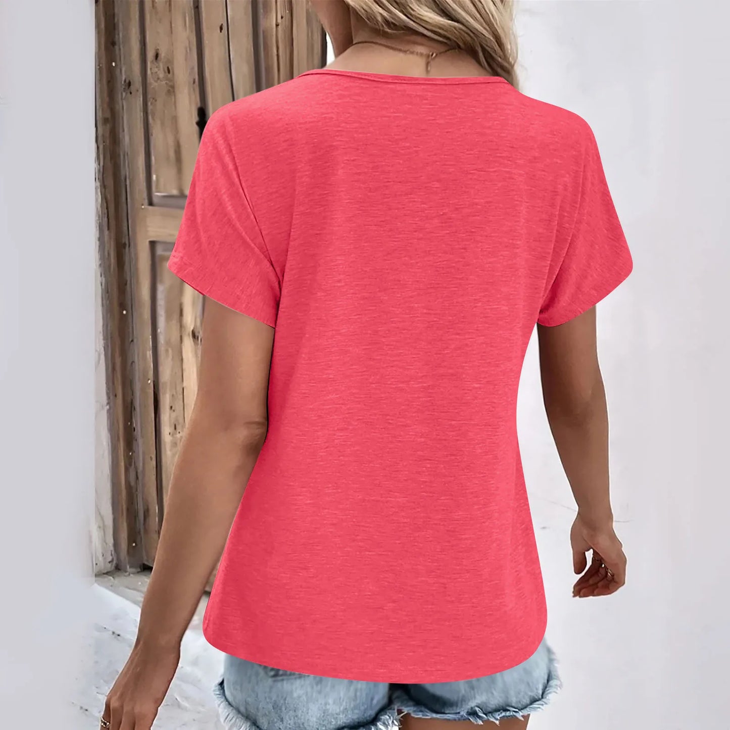 Women's Oversized T-Shirt™ Solid Color V Neck Short Sleeve Basic Tops