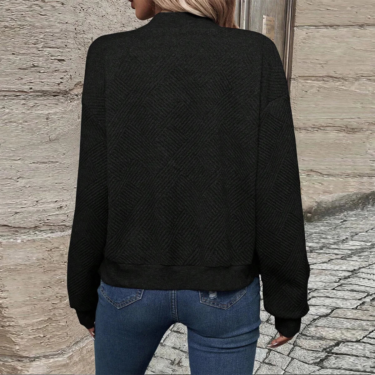 Women's zipper jacket™ baseball collar casual jacket