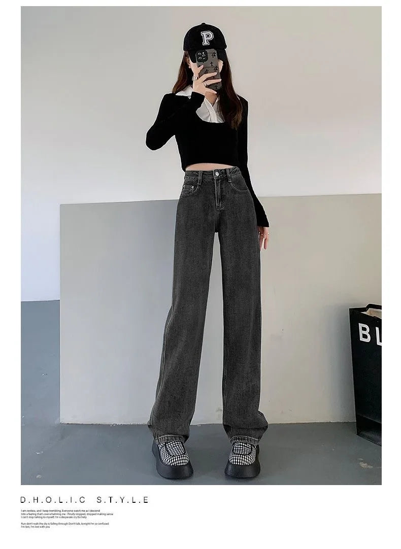 Women's High Waisted Slim Jeans™ Casual Loose Thin Floor Pants Wide Leg Pants