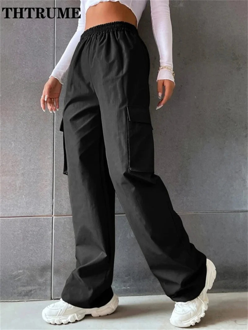 Women's Vintage Cargo Pants™ High Waist Baggy Straight Trousers