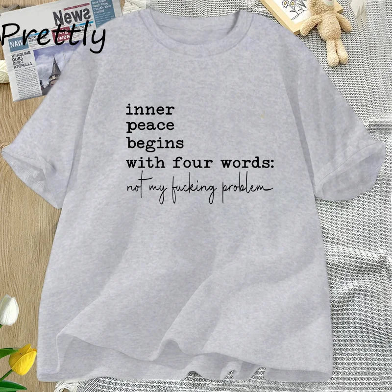 Women's Letter Printed T-shirts™ Oversize Cotton Short Sleeve T-shirt