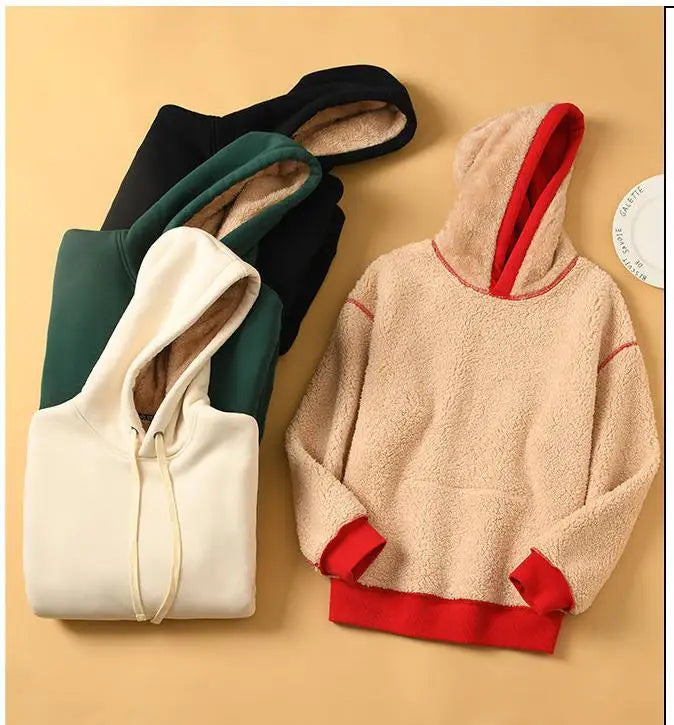 Women's Lamb Wool Pullovers™ Velvet Cartoon Hoodies