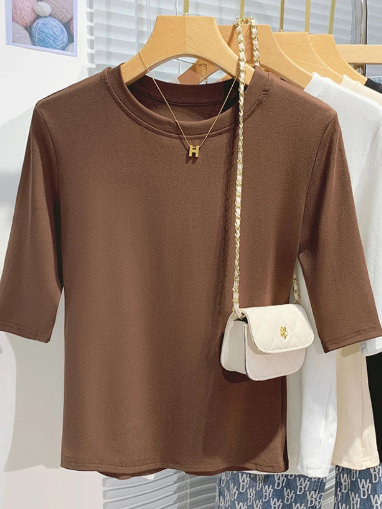 Women's T-shirt™ AOSSVIAO Summer Cotton Crew Neck Short Sleeve Tops Shirts
