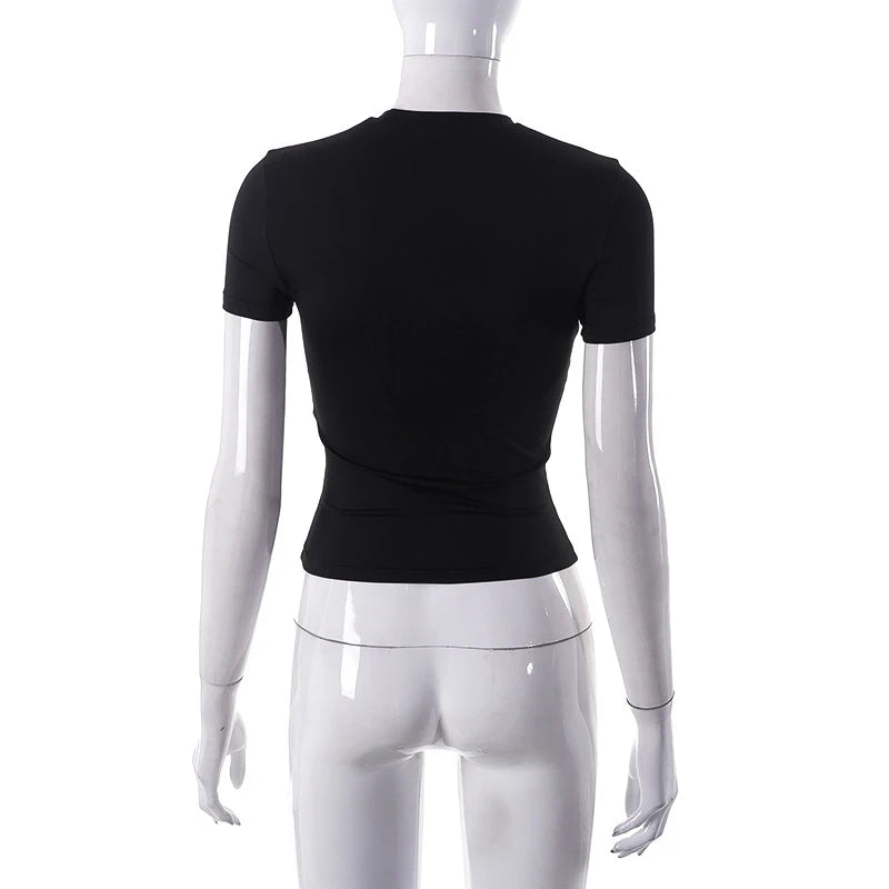 Women's Short Sleeve T-Shirt™ Solid Simple Casual Soft All-Match Basic Crop Tops