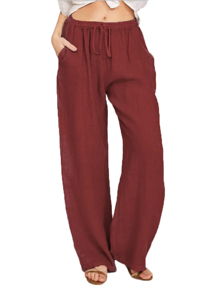 Women's Pants™ Large Loose Cotton Hemp Casual Pants