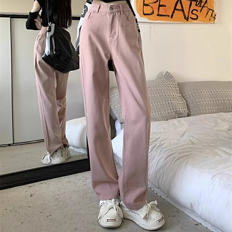 Women's Vintage Wide Leg Jeans™ High Waist Retro Denim Trousers